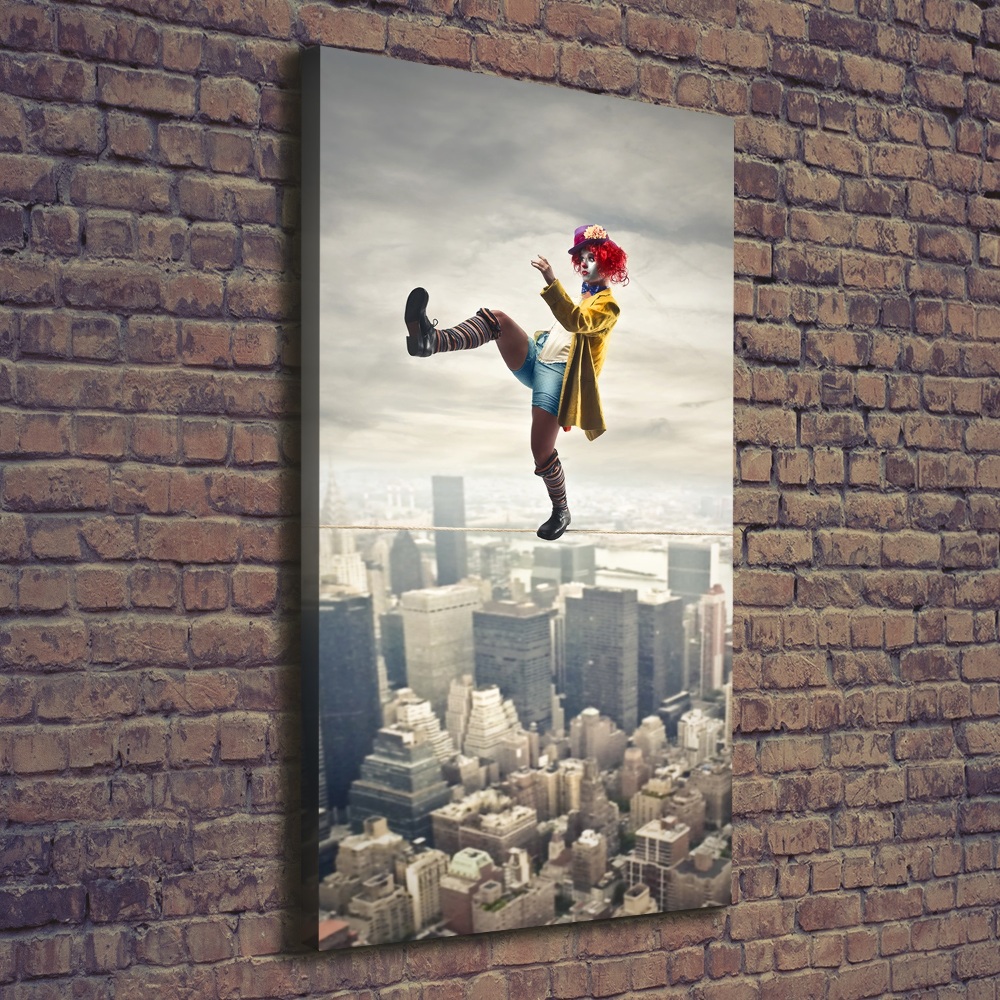 Canvas print Clown on the rope