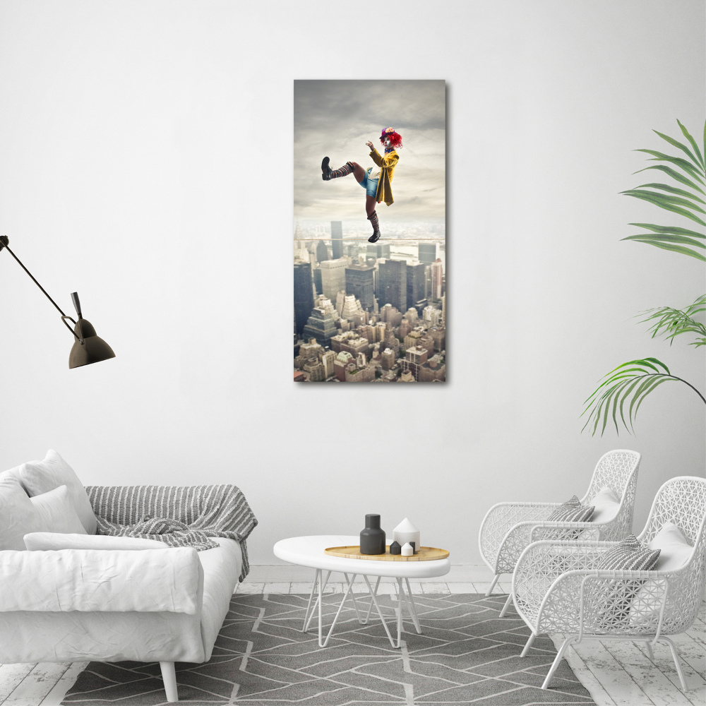 Canvas print Clown on the rope