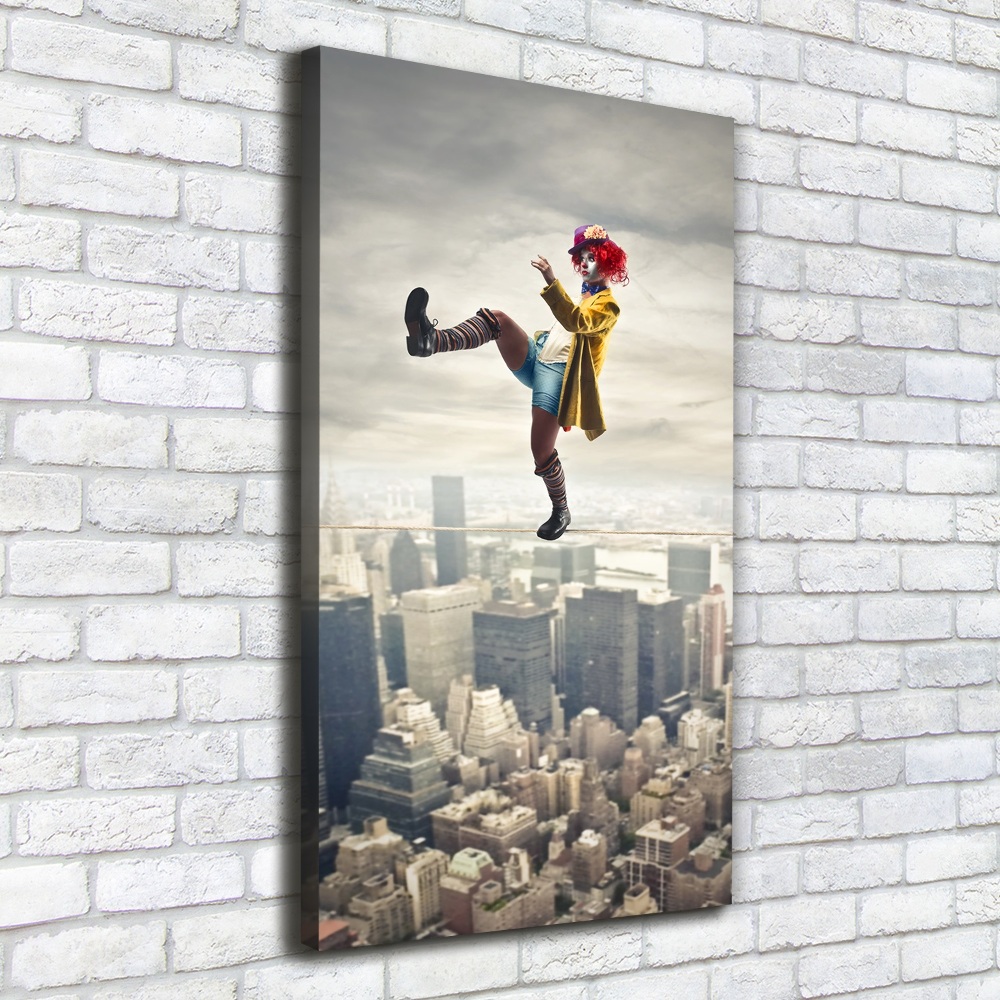 Canvas print Clown on the rope