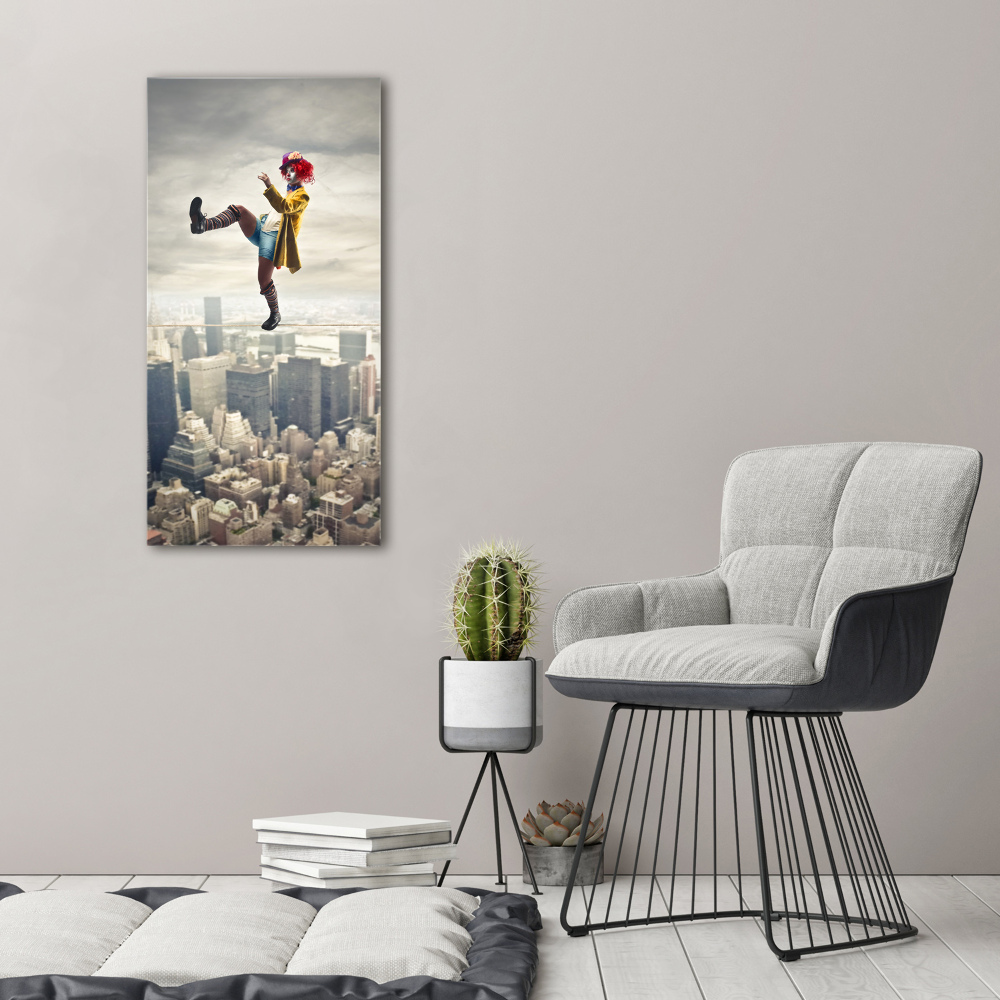 Canvas print Clown on the rope