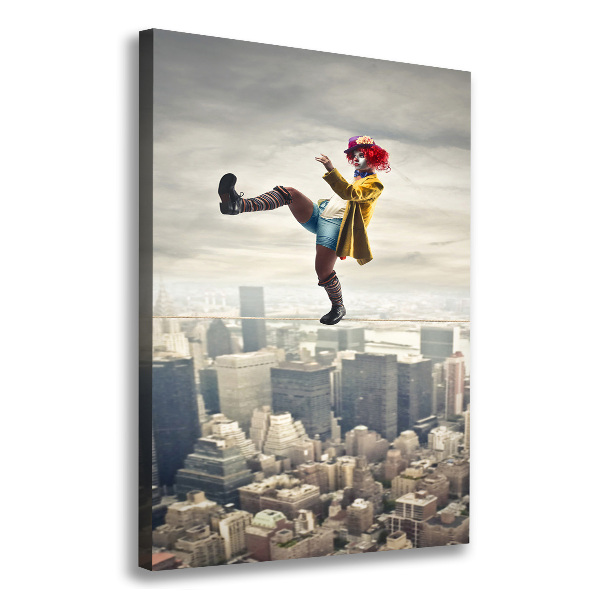 Canvas print Clown on the rope