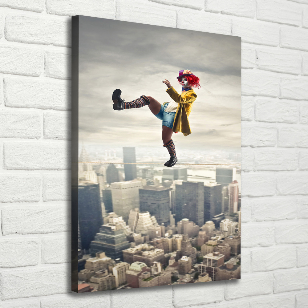 Canvas print Clown on the rope