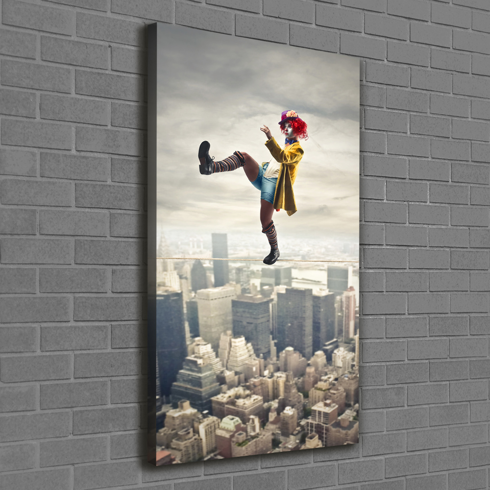 Canvas print Clown on the rope