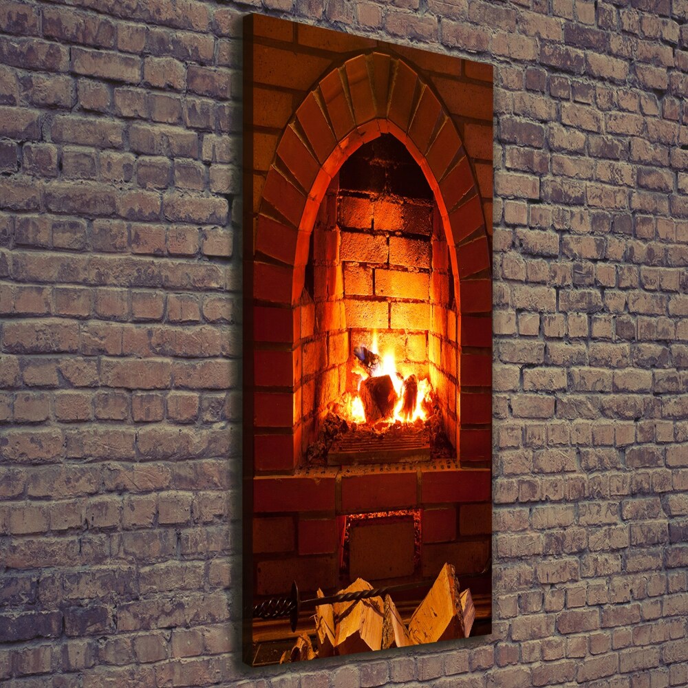 Canvas wall art Fire in the fireplace