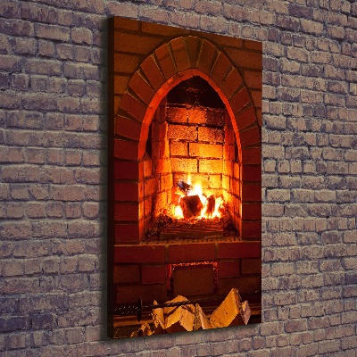 Canvas wall art Fire in the fireplace