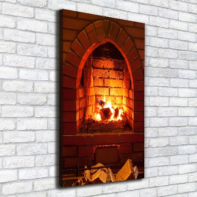 Canvas wall art Fire in the fireplace