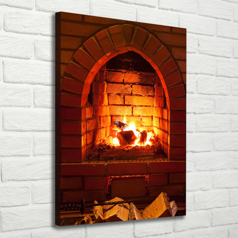 Canvas wall art Fire in the fireplace