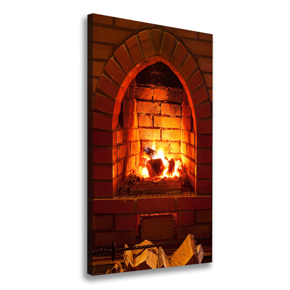 Canvas wall art Fire in the fireplace