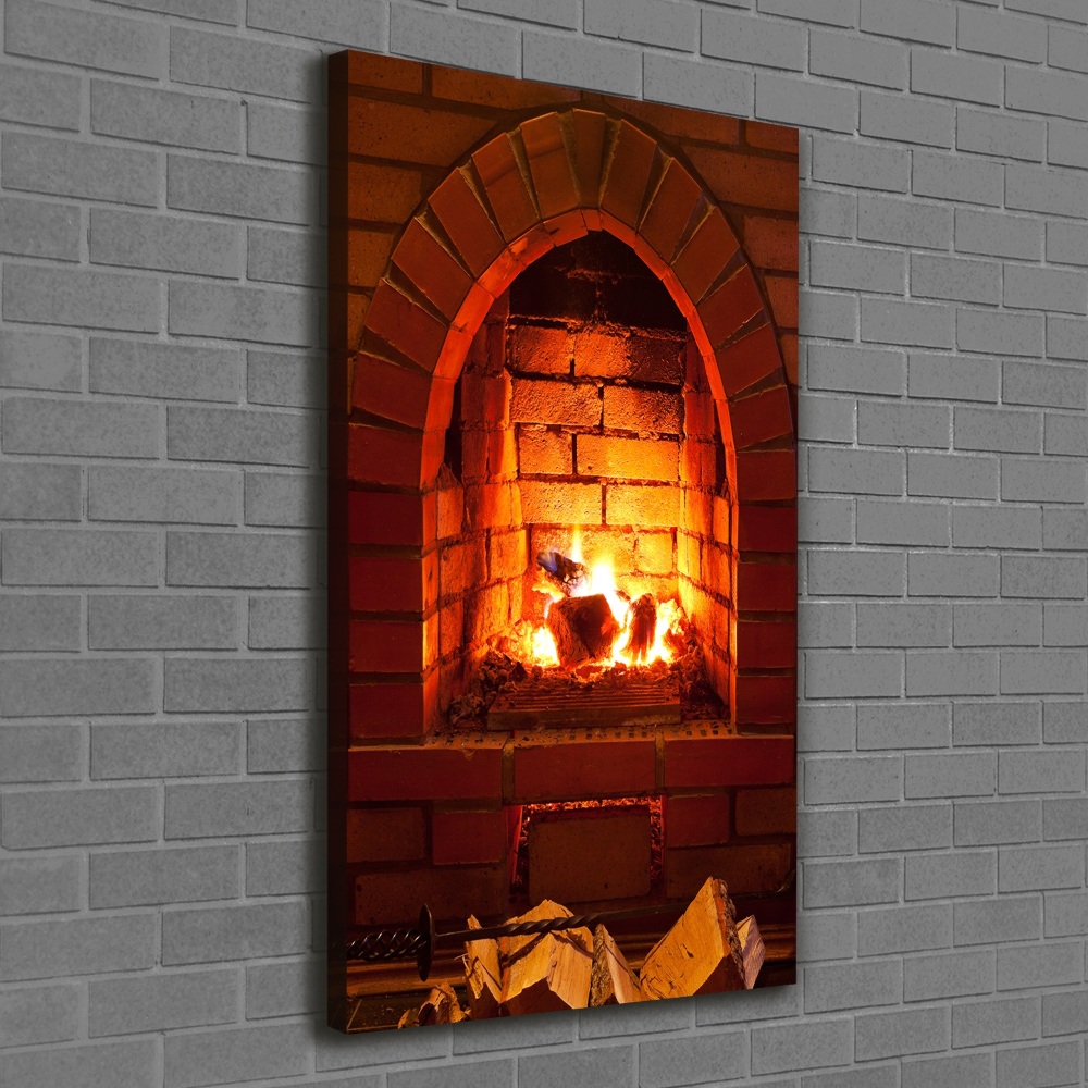 Canvas wall art Fire in the fireplace