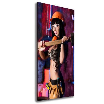 Large canvas wall art Worker woman