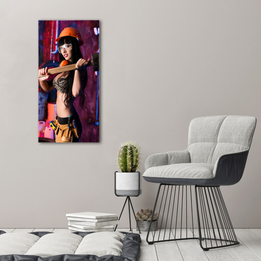 Large canvas wall art Worker woman