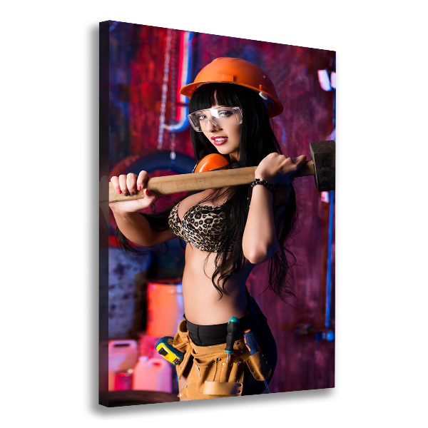 Large canvas wall art Worker woman