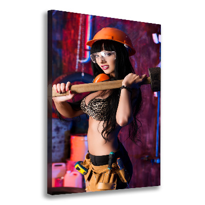 Large canvas wall art Worker woman