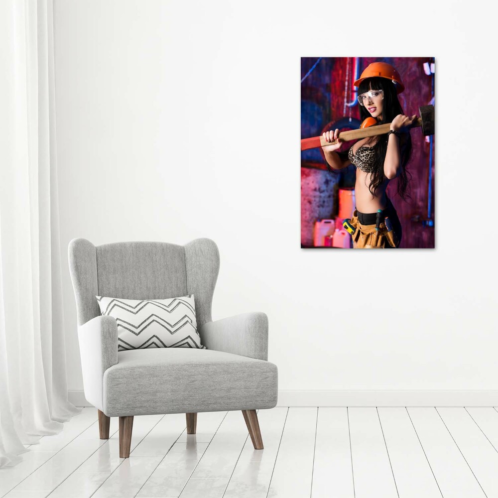 Large canvas wall art Worker woman