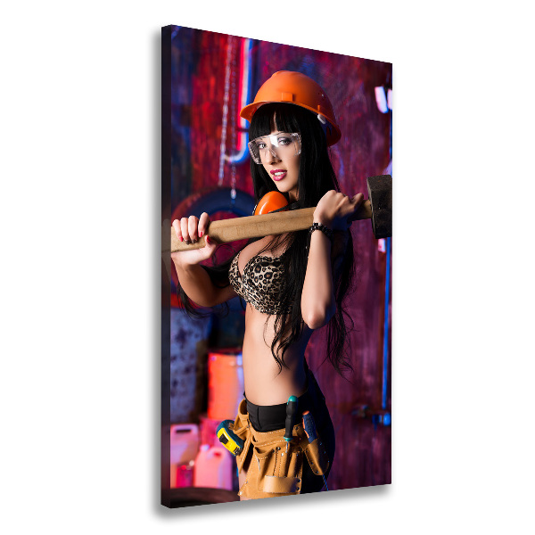 Large canvas wall art Worker woman