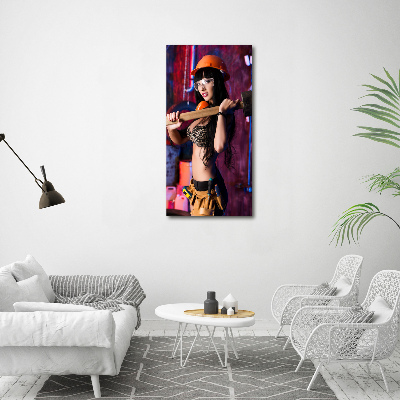 Large canvas wall art Worker woman