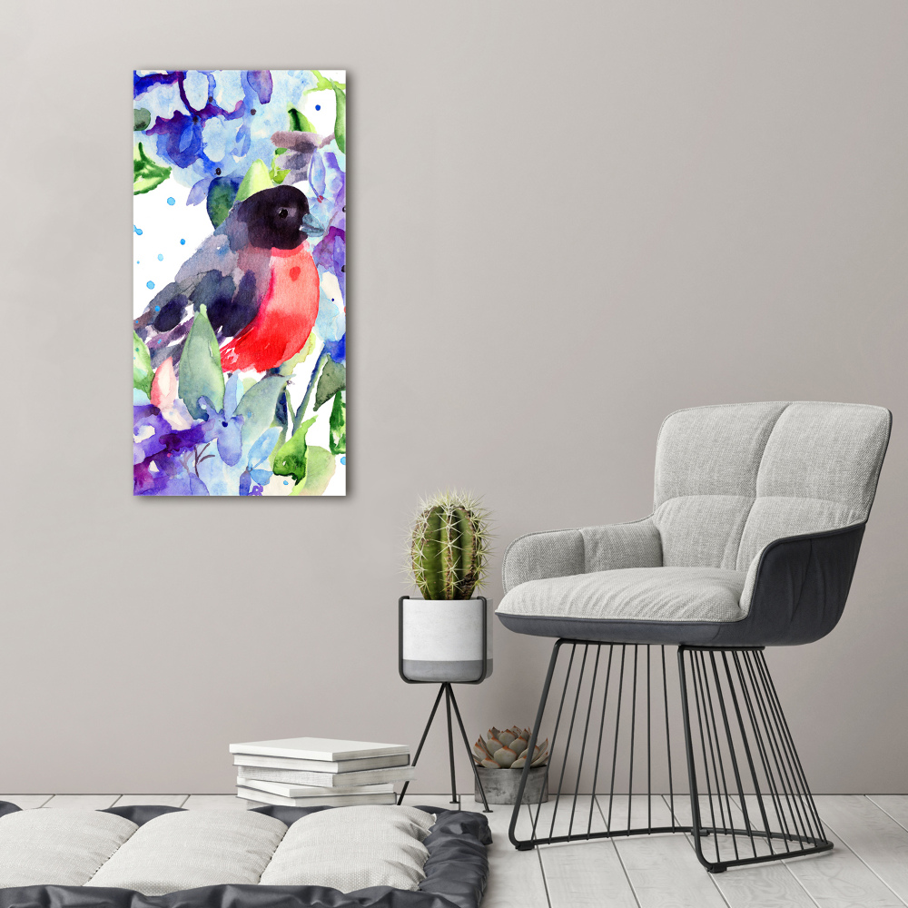 Large canvas wall art Birds and flowers