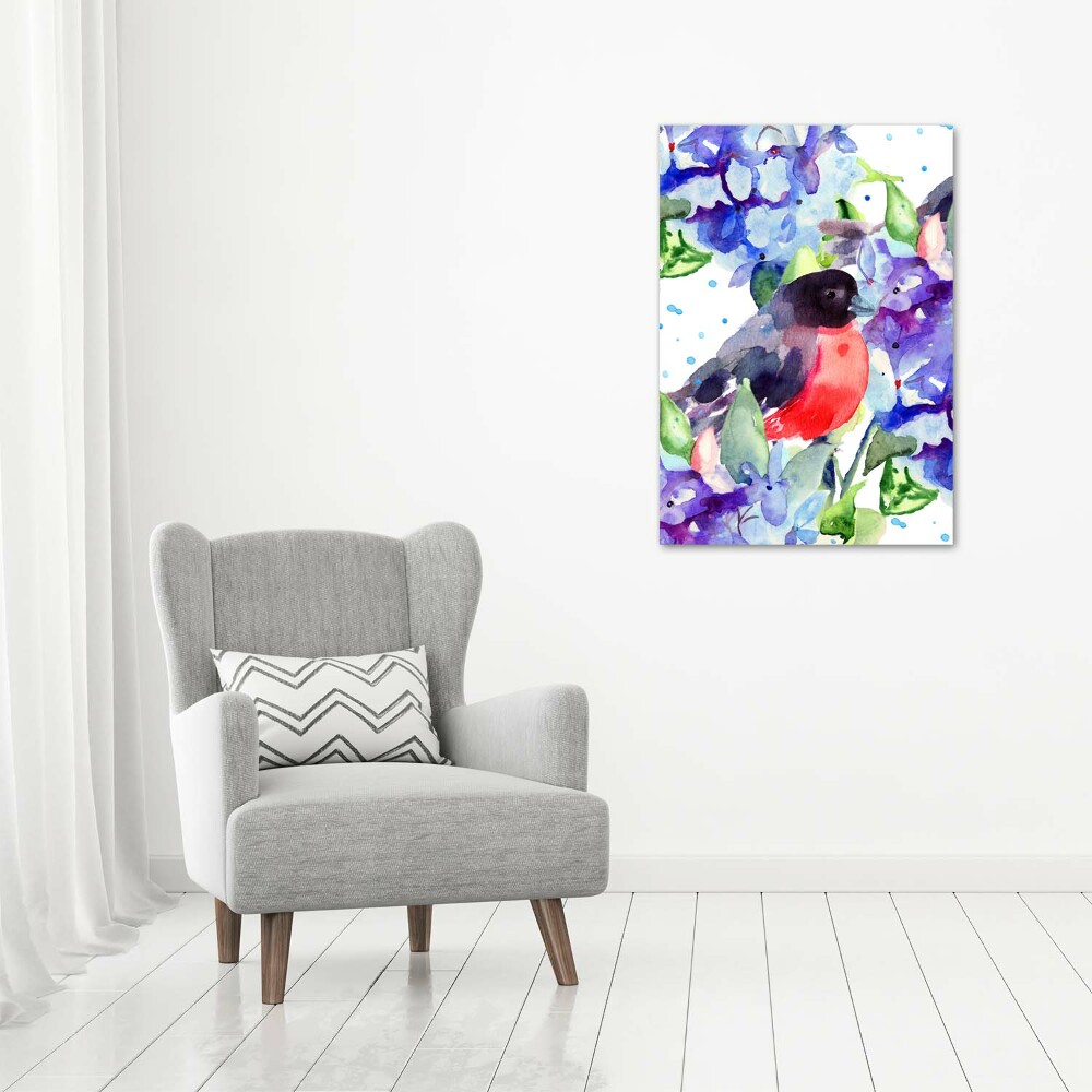 Large canvas wall art Birds and flowers