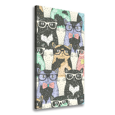 Canvas wall art Cats with glasses