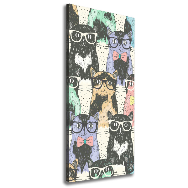 Canvas wall art Cats with glasses