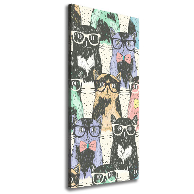 Canvas wall art Cats with glasses