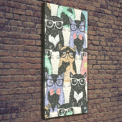 Canvas wall art Cats with glasses