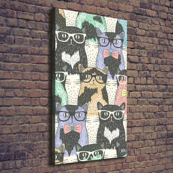 Canvas wall art Cats with glasses