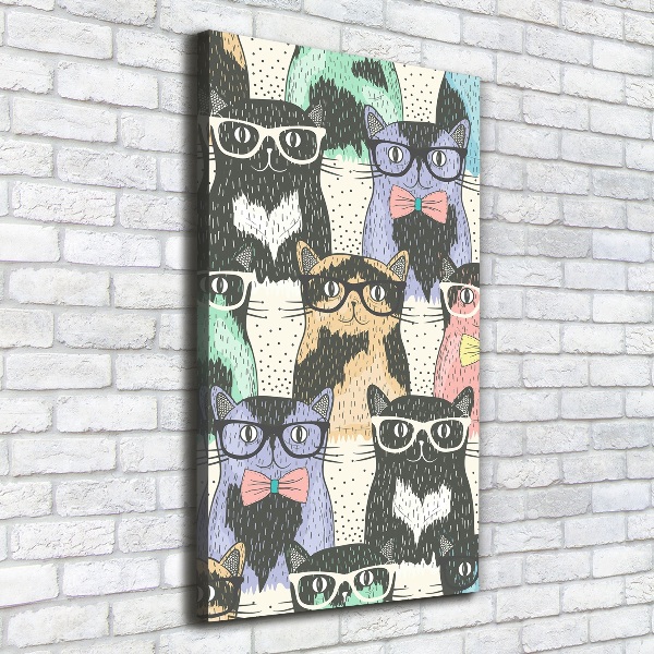 Canvas wall art Cats with glasses