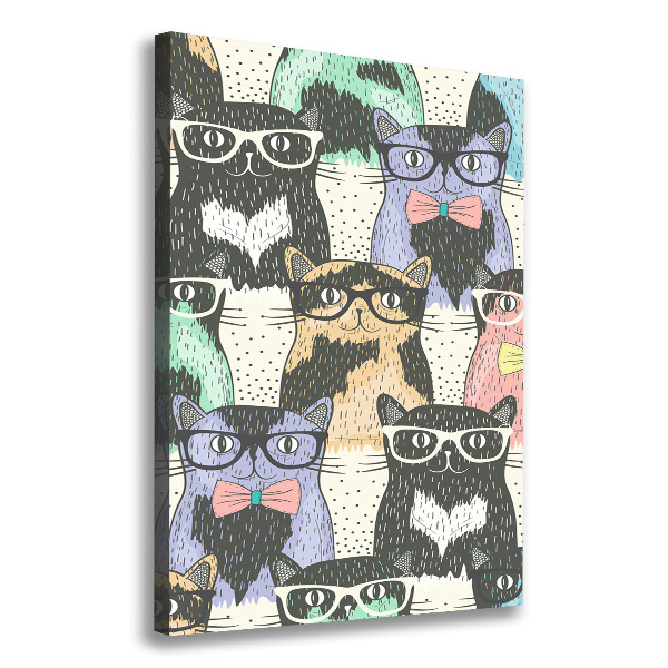 Canvas wall art Cats with glasses