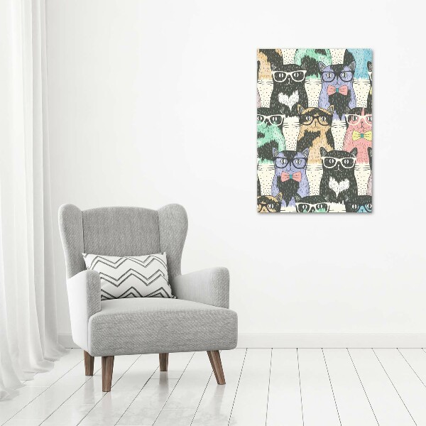 Canvas wall art Cats with glasses