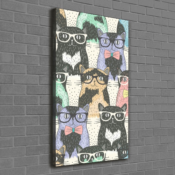 Canvas wall art Cats with glasses