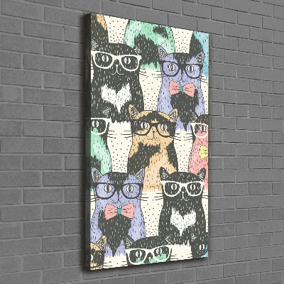 Canvas wall art Cats with glasses