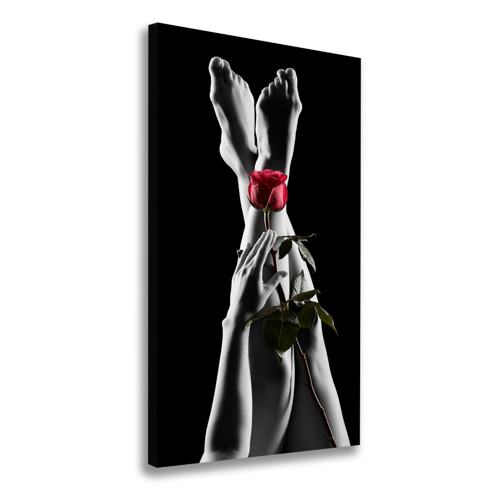 Canvas print Rose and feet