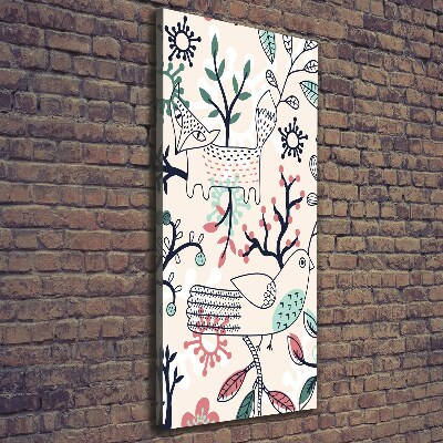 Canvas wall art Animals and flowers