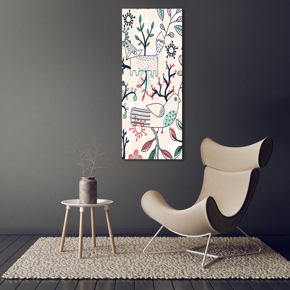 Canvas wall art Animals and flowers