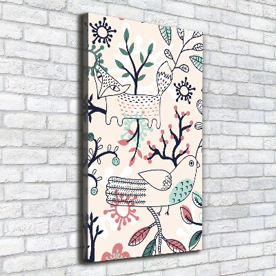 Canvas wall art Animals and flowers