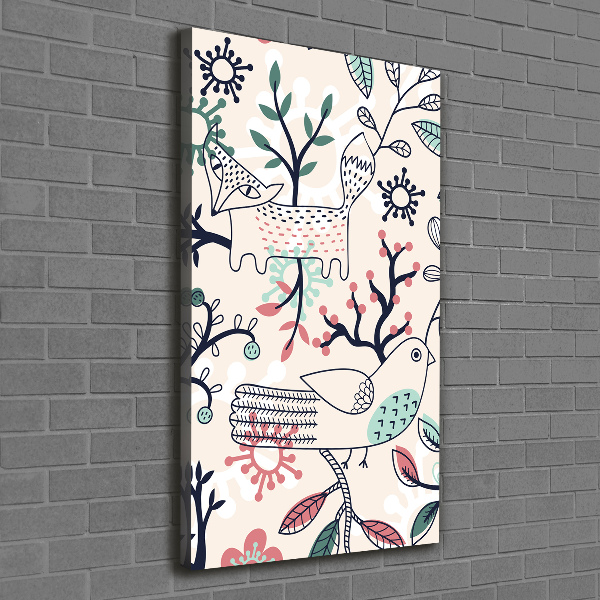 Canvas wall art Animals and flowers