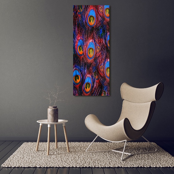 Canvas wall art Peacock feathers