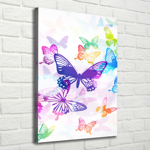 Canvas wall art Colorful butterflies