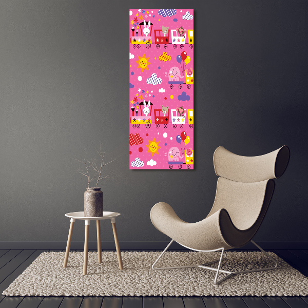 Large canvas wall art Cheerful train