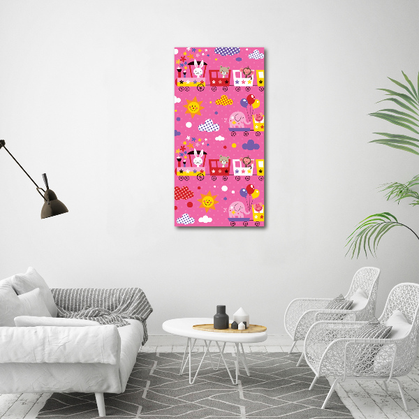 Large canvas wall art Cheerful train