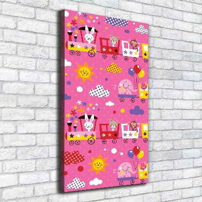 Large canvas wall art Cheerful train