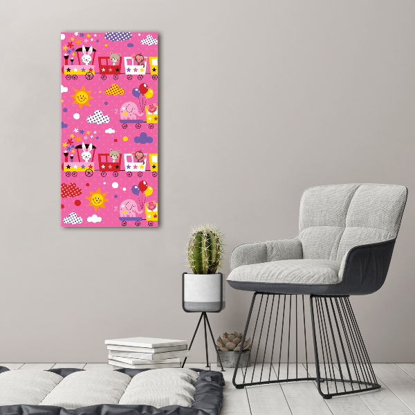 Large canvas wall art Cheerful train