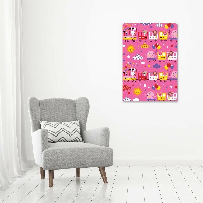 Large canvas wall art Cheerful train