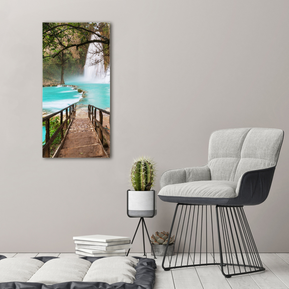 Canvas wall art Mexico waterfall