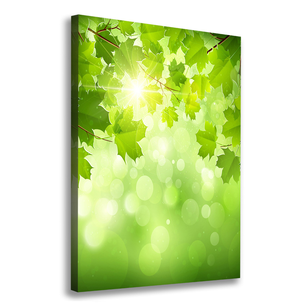 Wall art canvas large Green leaves