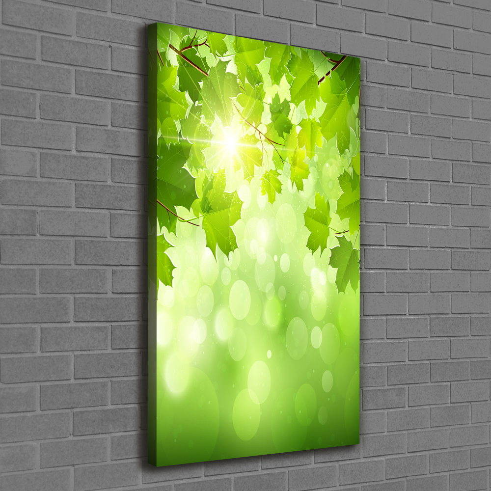 Wall art canvas large Green leaves