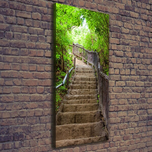 Canvas wall art Stairs in the forest