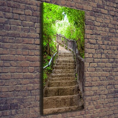 Canvas wall art Stairs in the forest