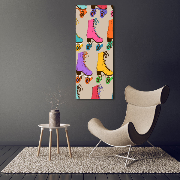 Canvas wall art Colored roller skates